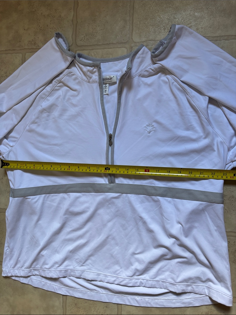 Coolibar UPF 50+ Womens White/Gray Track Suit Jacket 1/4 Zip w/ Pockets XXL tag - Picture 5 of 10